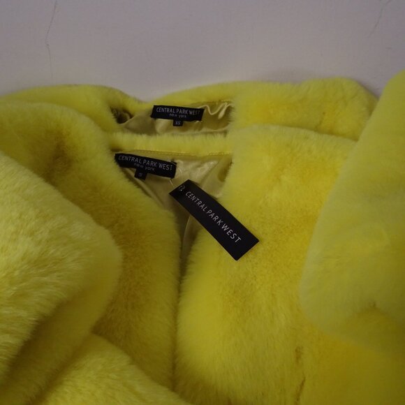 Central Park West New York  Chubbie Faux Fur Moto Jacket NWOT 298 Yellow… - Picture 12 of 13